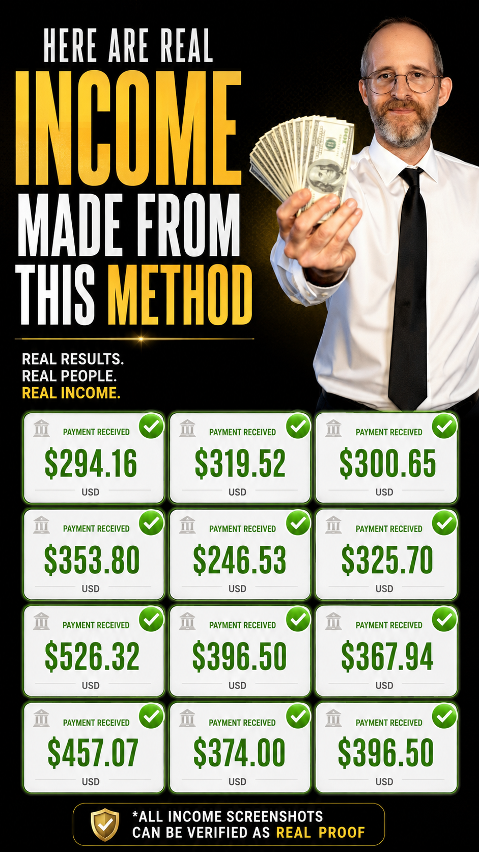 Here are real INCOME made from THIS method