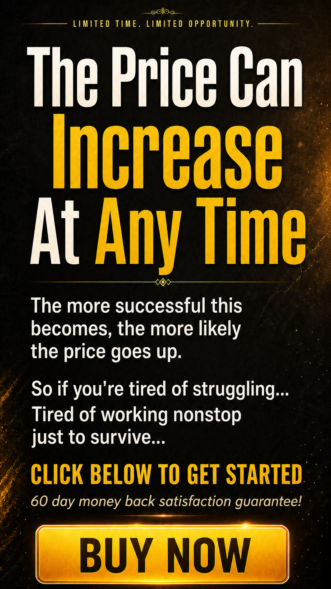 The Price Can Increase At Any Time